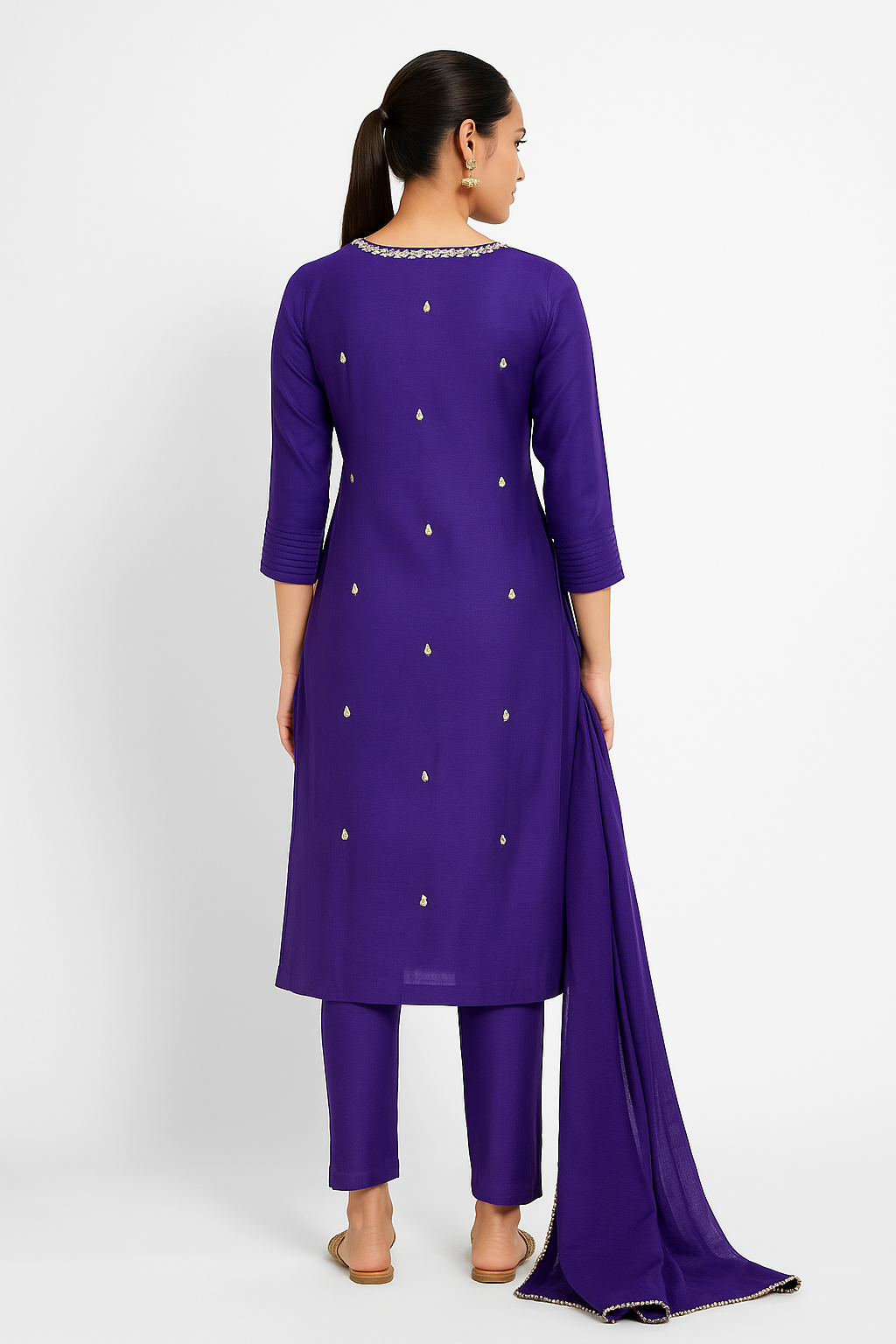 Elegant Embroidered Salwar Suit Set with Dupatta