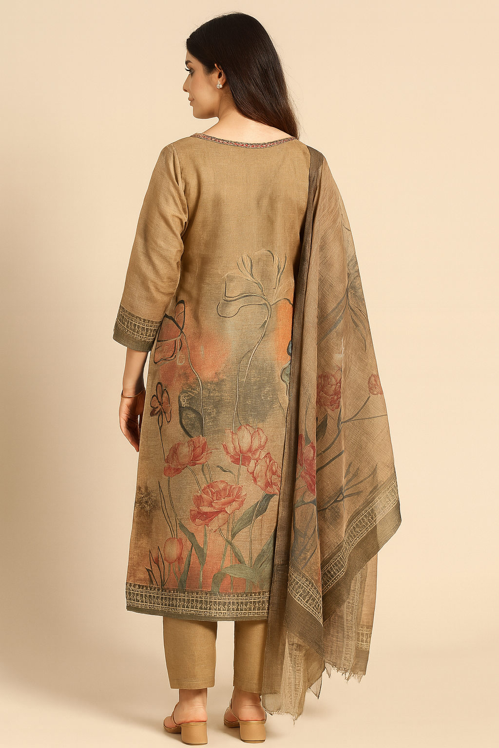 Elegant Printed Salwar Suit Set with Dupatta