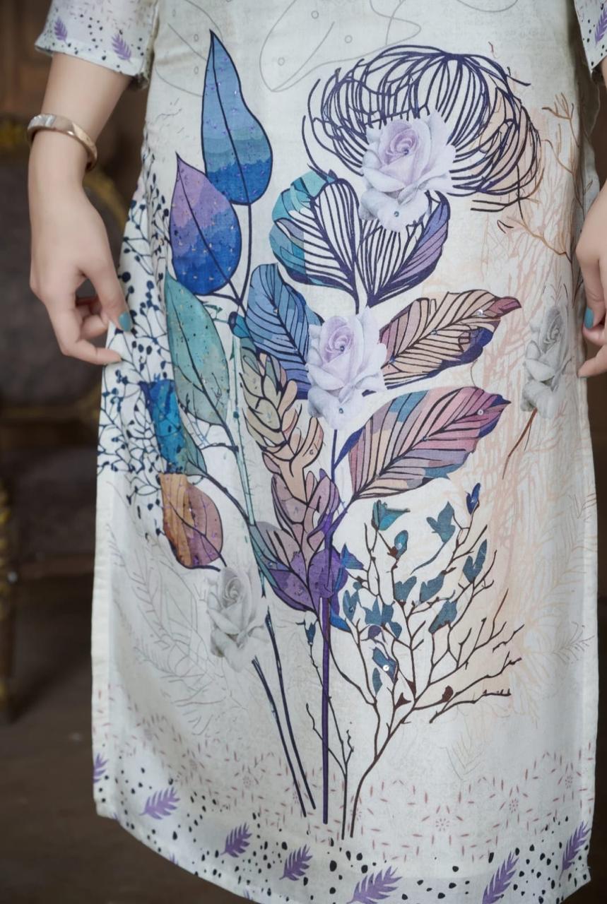Elegant floral frock -style suit set