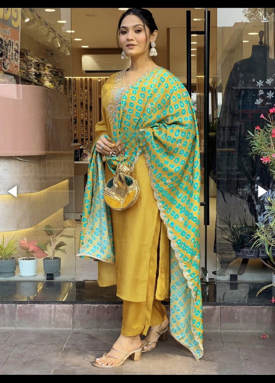 Mustard Yellow straight kurta set