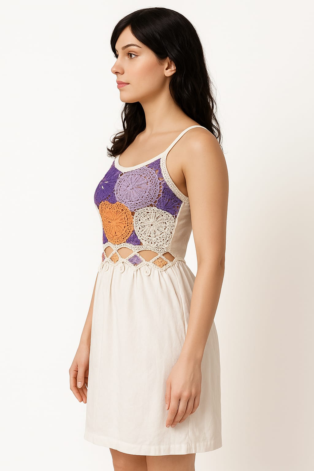 Vintage Boho Lilac Dress