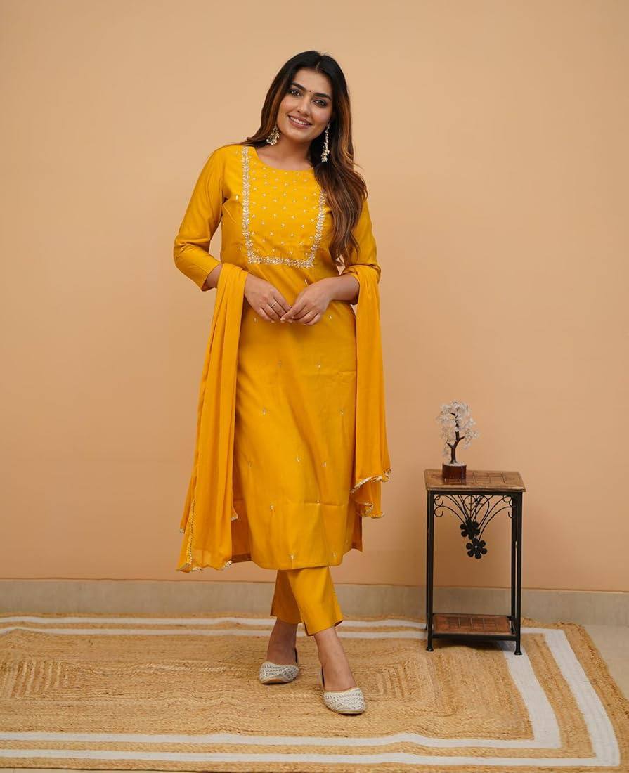 Yellow Flora suits sets