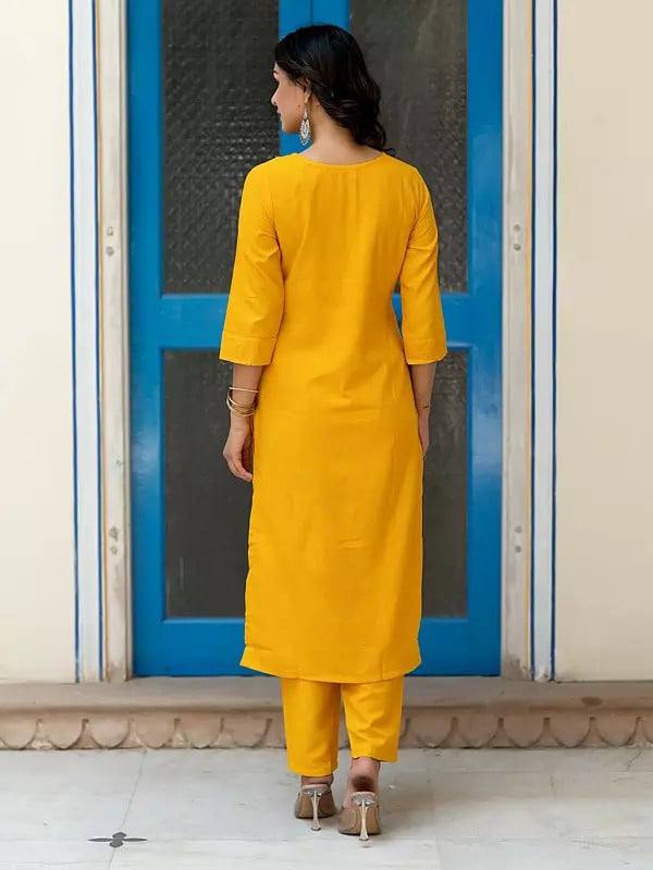 Yellow Flora suits sets