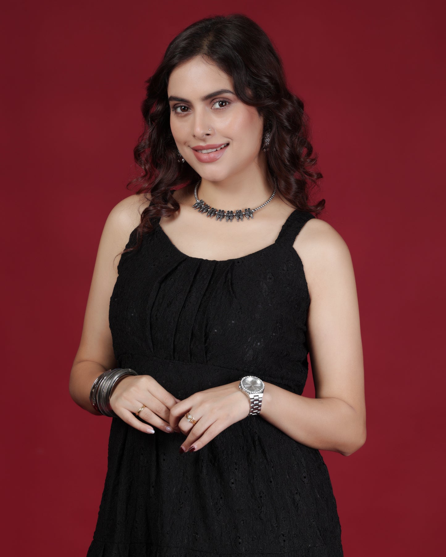 Elegant Black Sleeveless Maxi Dress – Women’s Evening & Party Wear