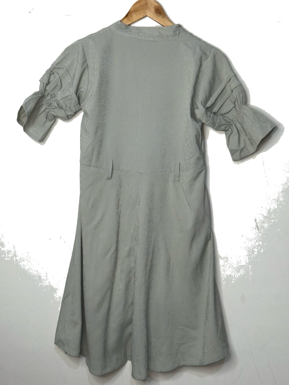 Sage Green Belted Mini Dress with Button Detail