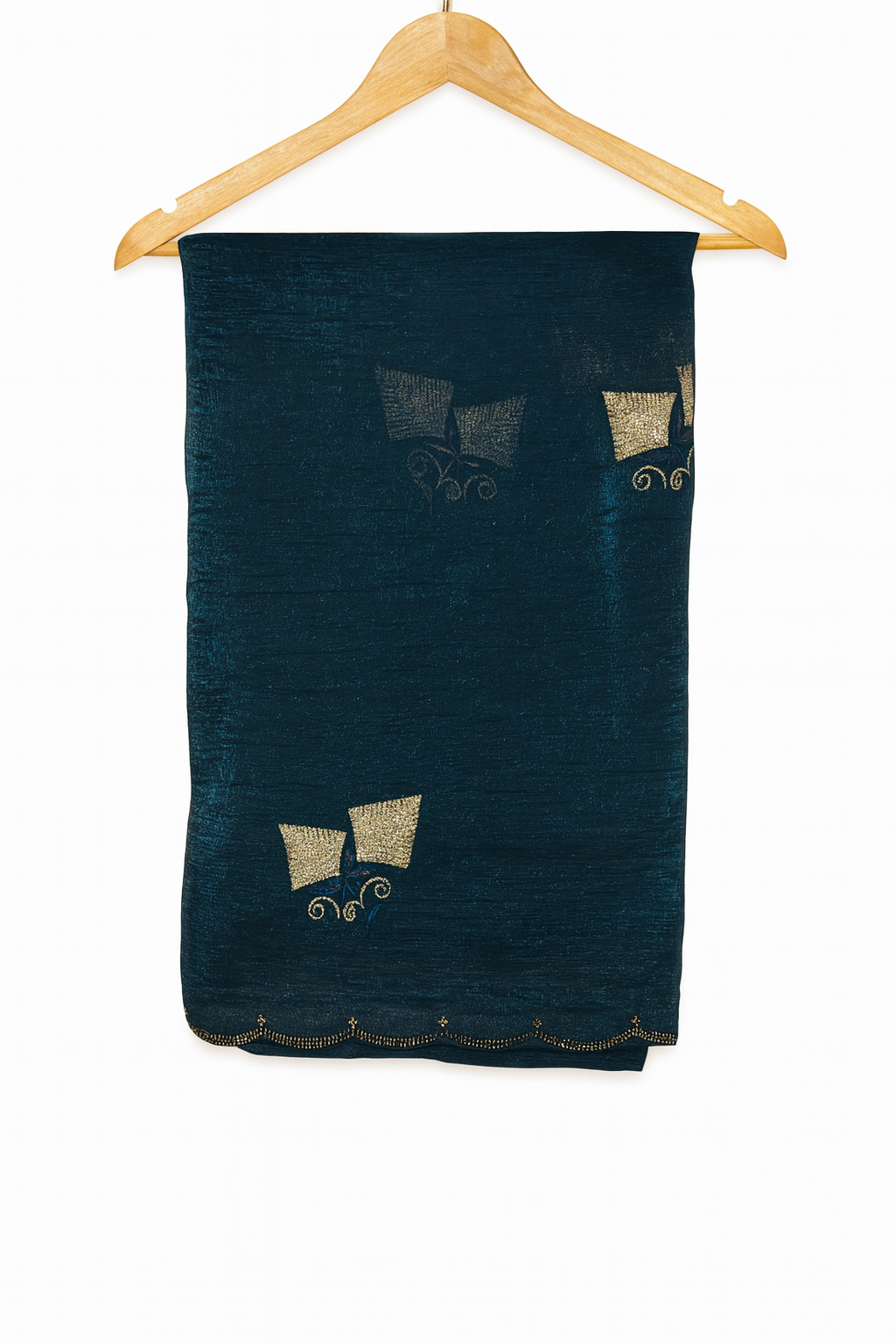 Elegant Embroidered Silk Saree with Subtle Metallic Detailing