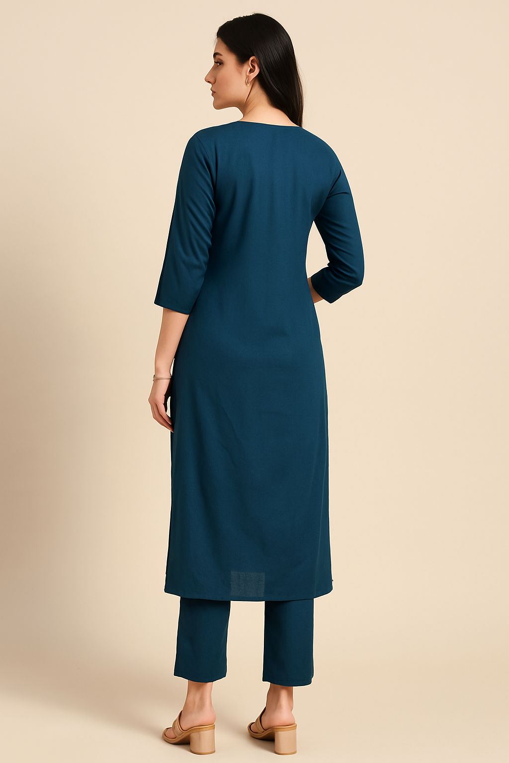 Embroidered Cotton Kurti with Handcrafted Thread Detailing