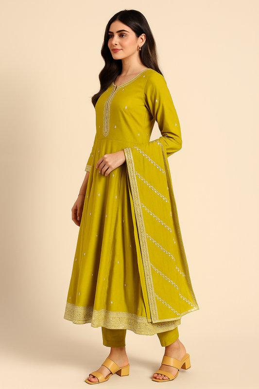 Graceful Embroidered Salwar Suit Set with Dupatta