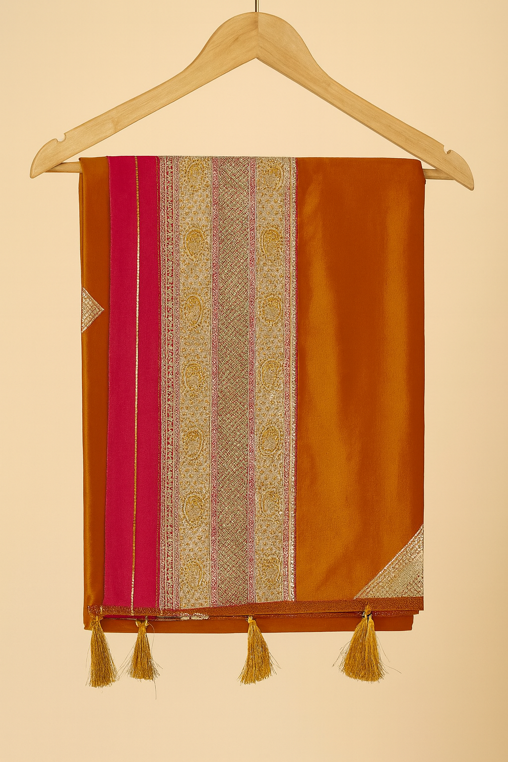 Elegant Handwoven Banarasi Silk Saree with Intricate Zari Border