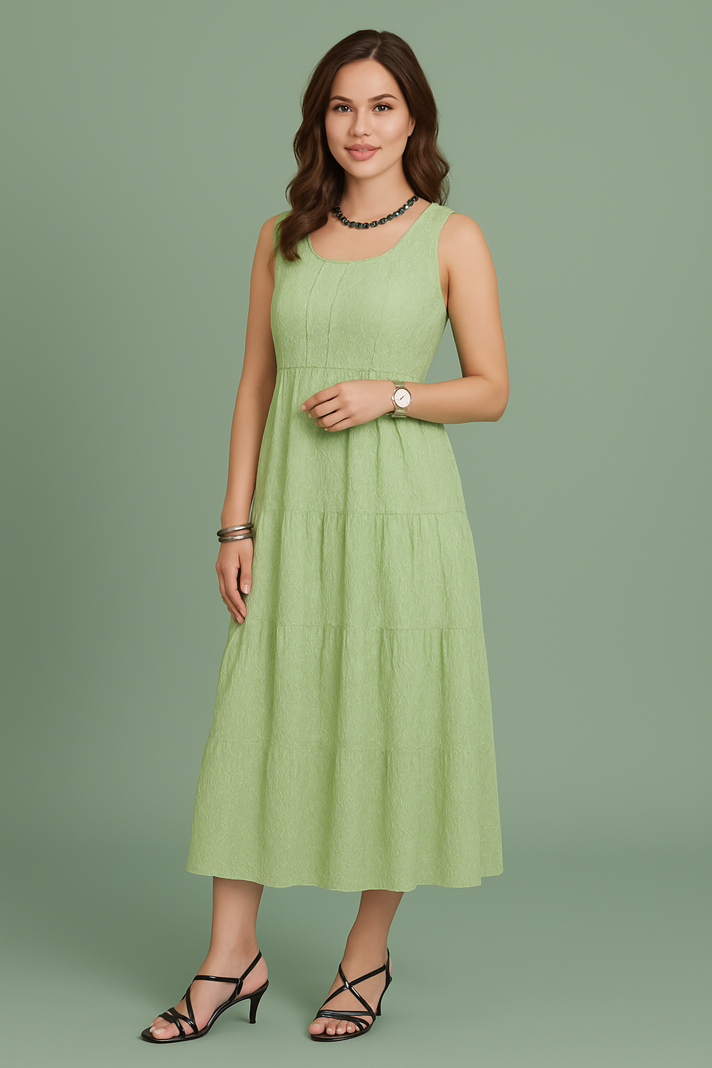 Elegant Black Sleeveless Maxi Dress – Women’s Evening & Party Wear