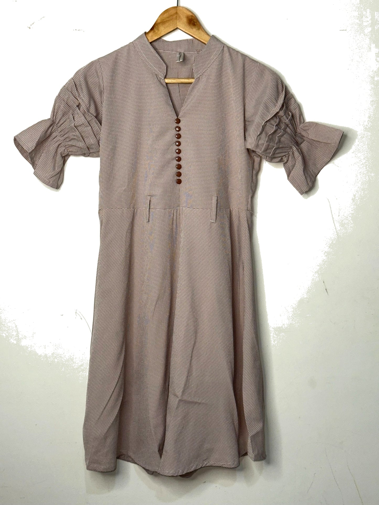 Sage Green Belted Mini Dress with Button Detail