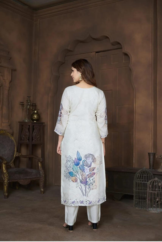 Elegant floral frock -style suit set