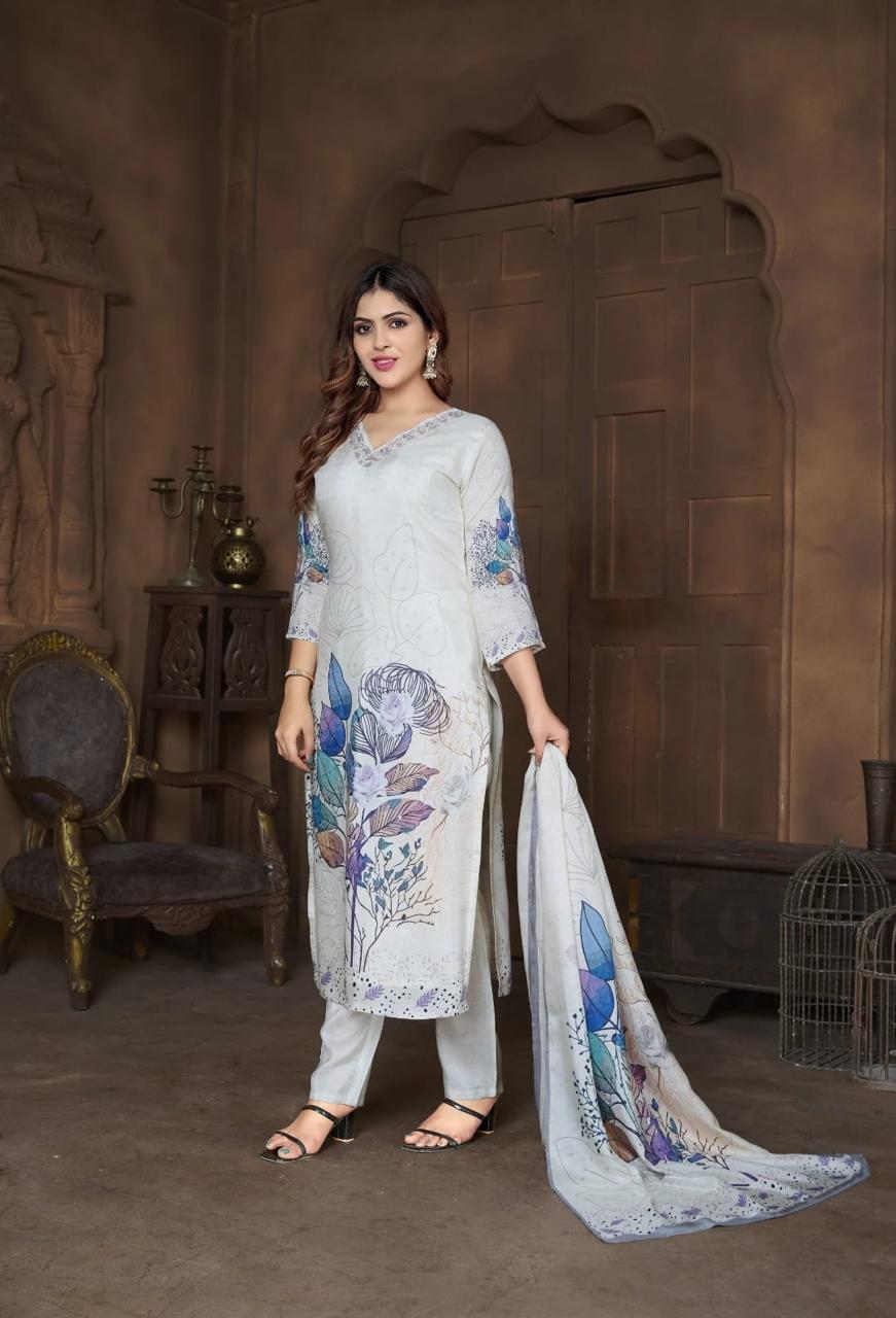 Elegant floral frock -style suit set