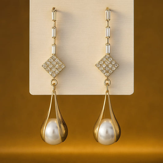 Elegant Drop Pearl Earrings