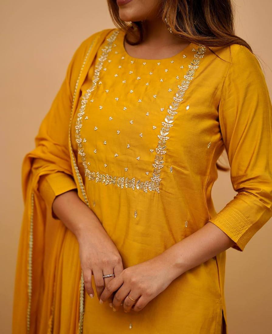 Yellow Flora suits sets