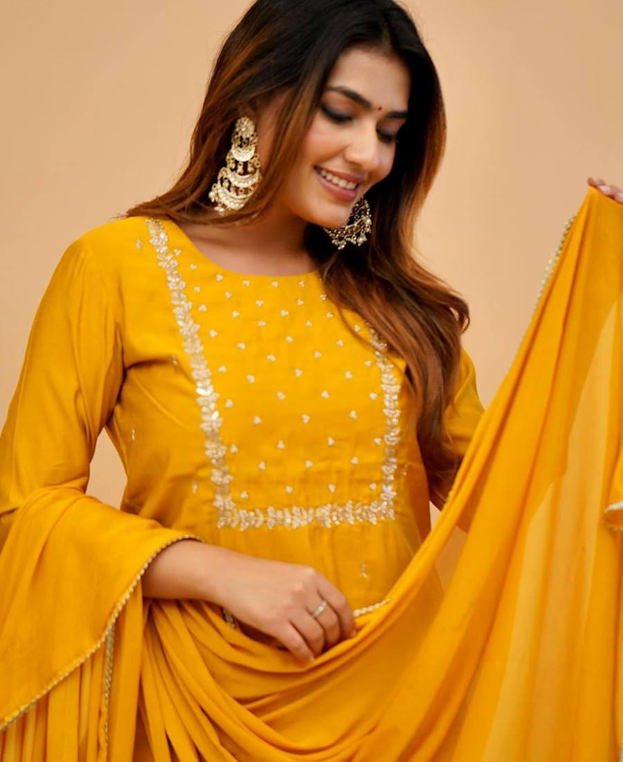 Yellow Flora suits sets
