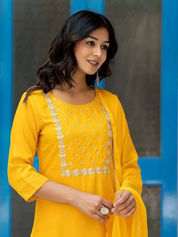 Yellow Flora suits sets